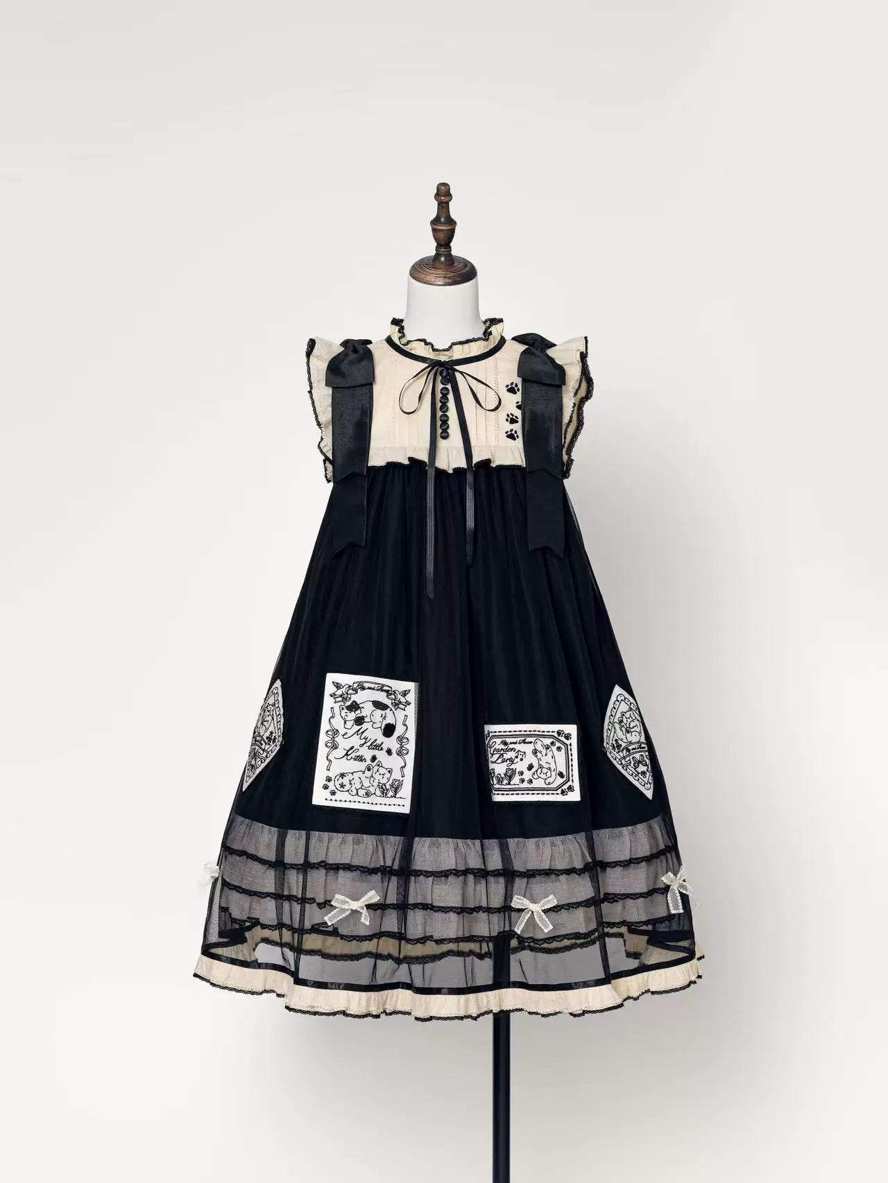 MEEKWIND - My Little Kitten - Doll-Like Lolita OP, Detachable Waist Ties (2XL L M S XL XS) 44223:798992