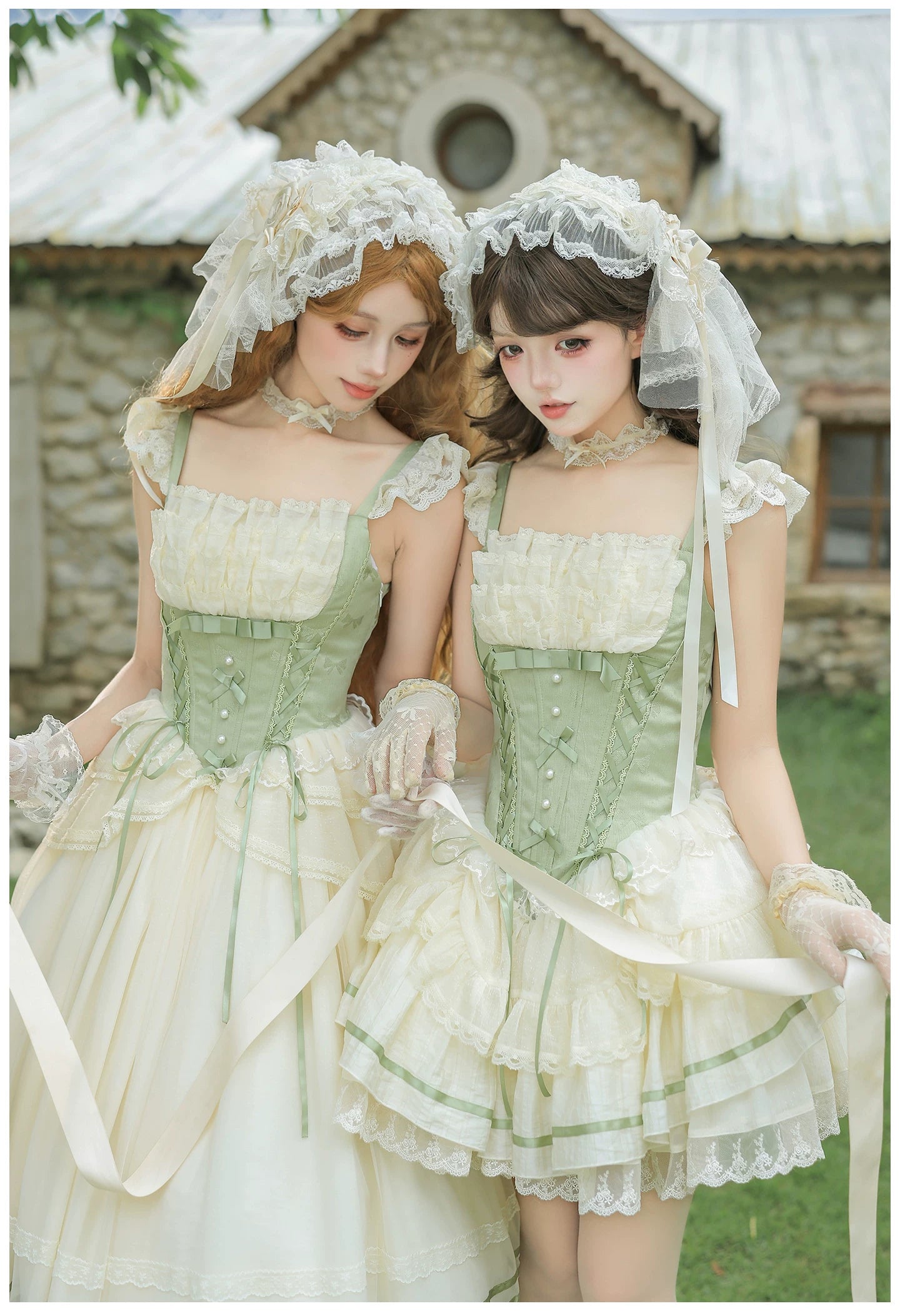 Unfailing - Classic Lolita Bow Jacquard Corset JSK Dress 45632:856689