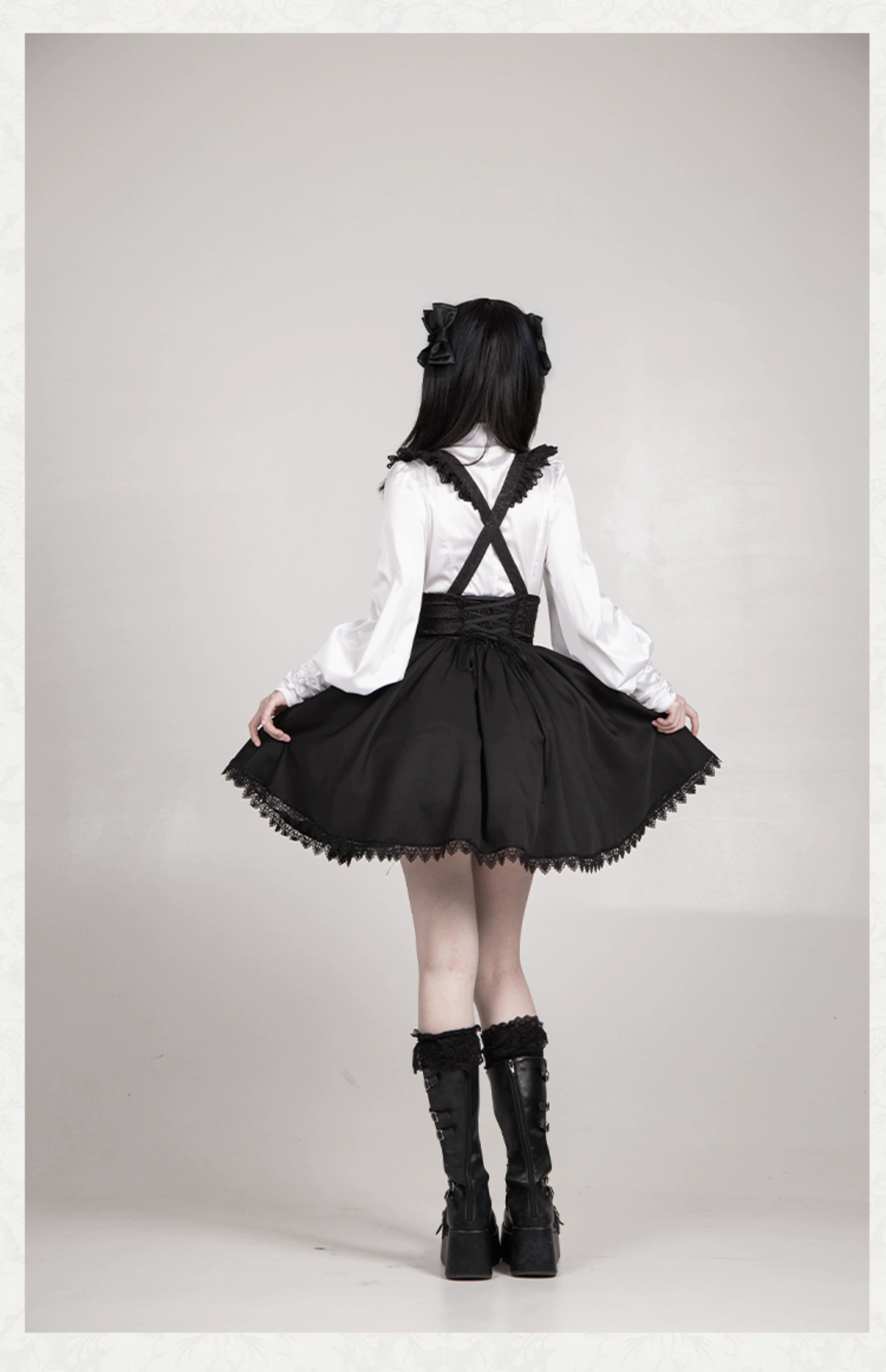 With PUJI - Thorny Night - Gothic Lolita Bust-supporting Skirt With Removable&Adjustable Strap 43203:770700
