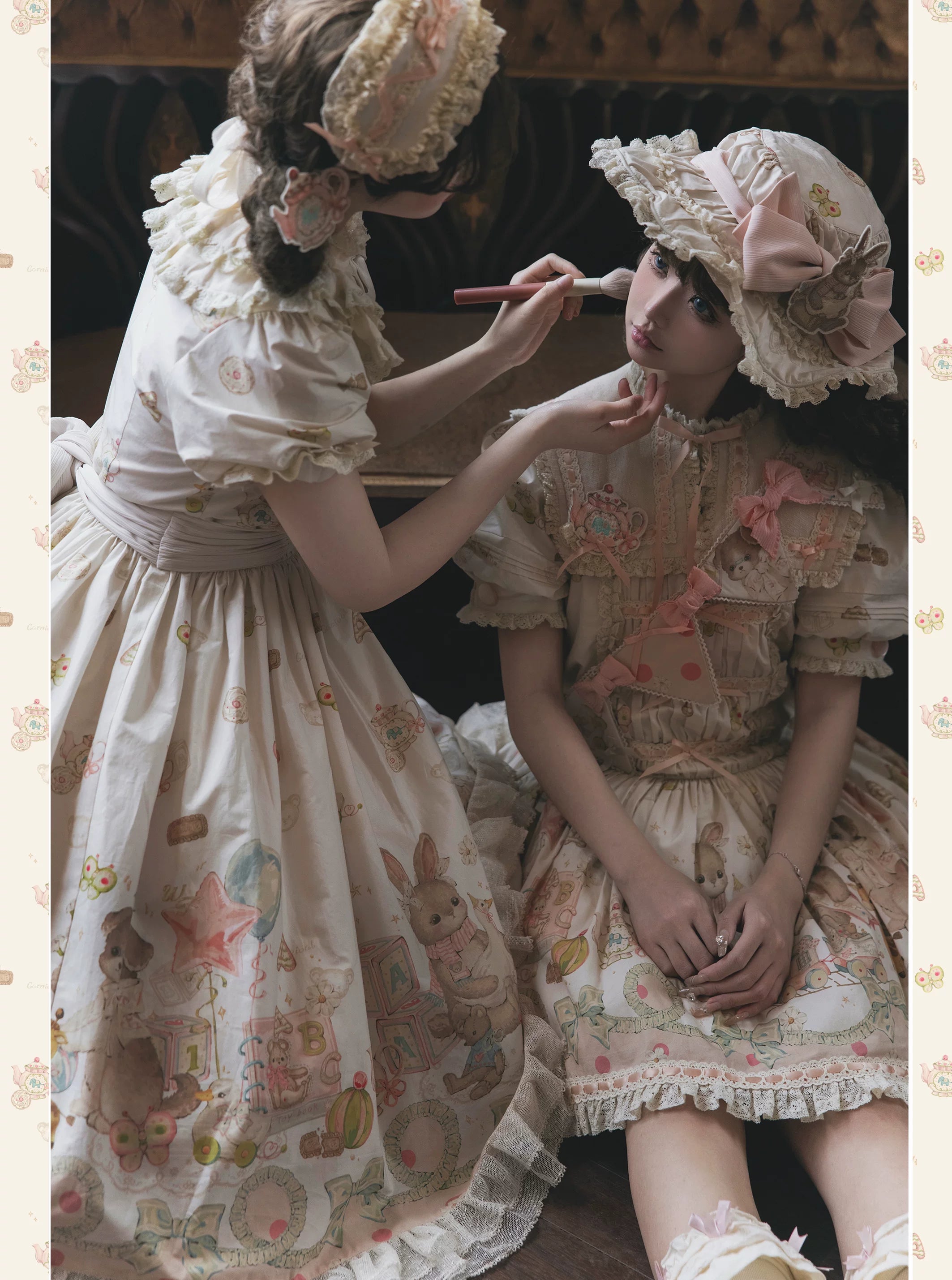 Toy Box - Doll-like Kawaii Lolita OP Dress, Toys Print 44494:812807