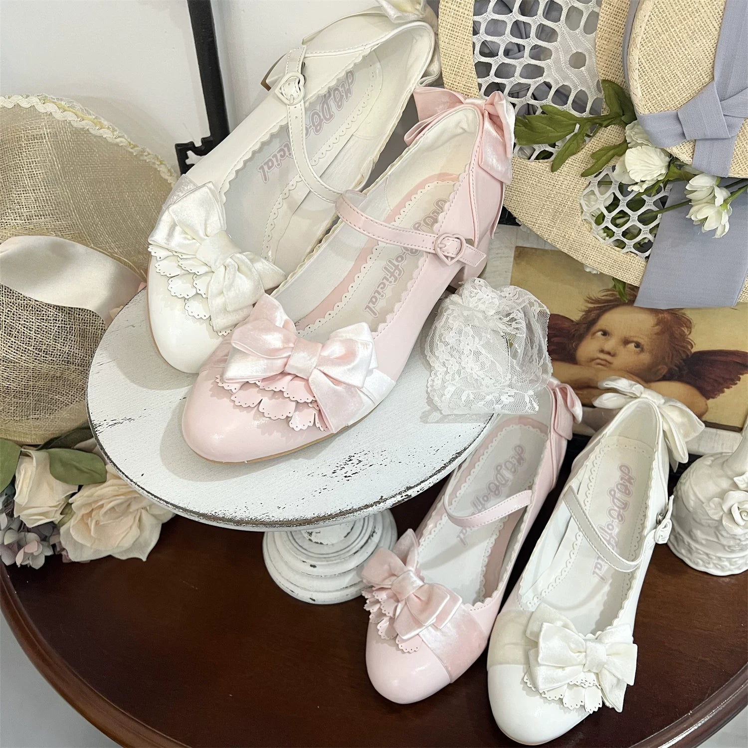 Doll's Ball - Classic Lolita Shoes, Mid Horseshoe Heel 44570:813613