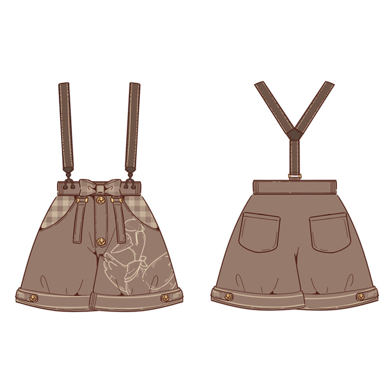 Piggy Bun - Famous Detective Goose - Ouji Lolita Shorts Set XS shorts +suspender only