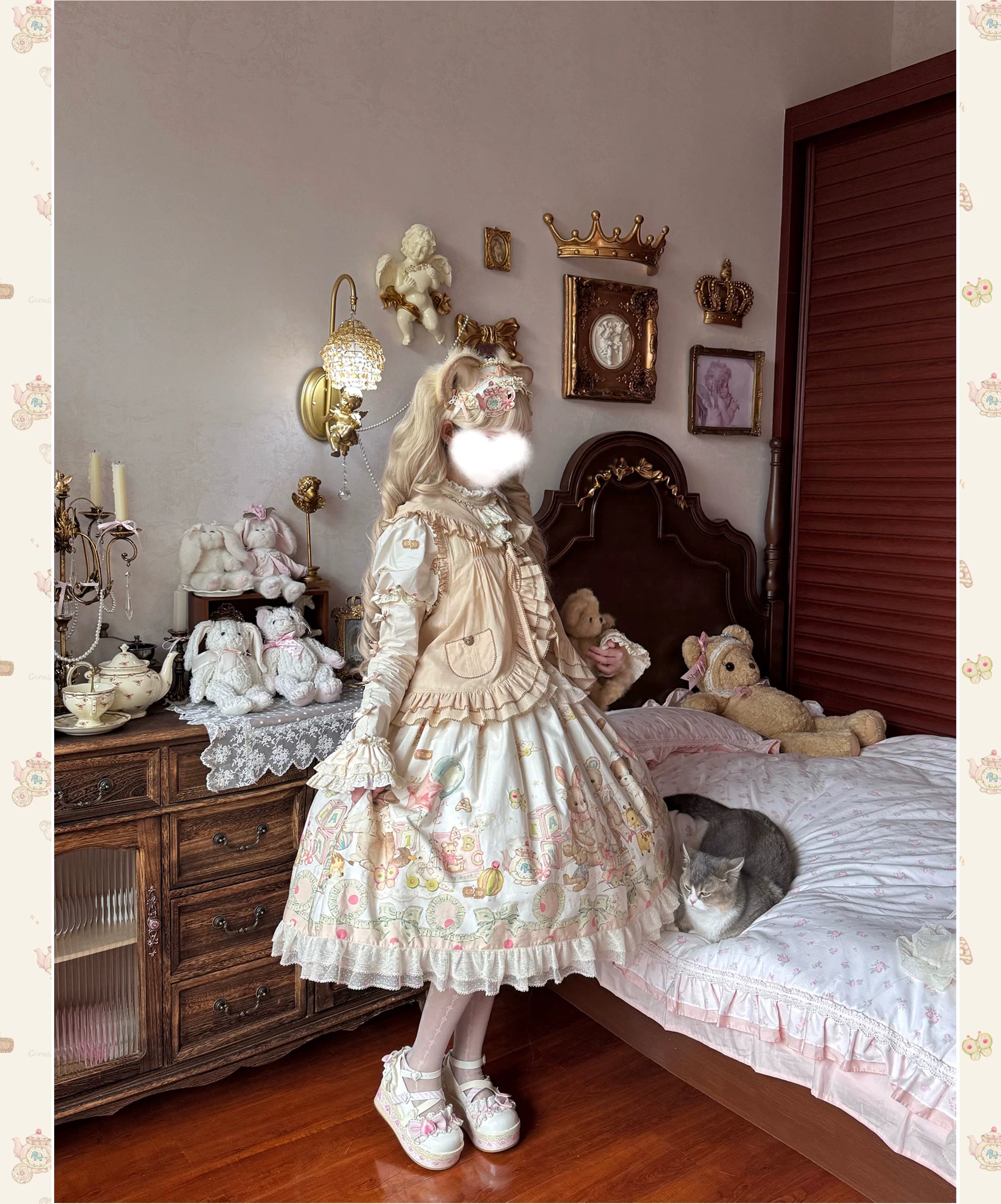 Toy Box - Doll-like Kawaii Lolita OP Dress, Toys Print 44494:812817