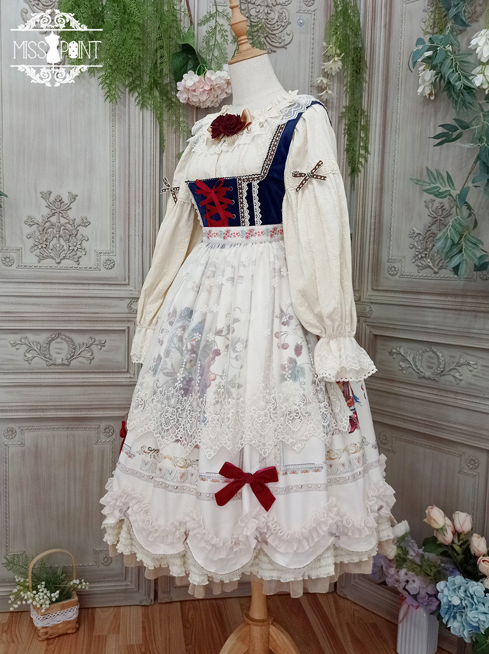 Miss Point - Rich Hymn - Lolita Bavarian Countryside Lace Embroidery Apron