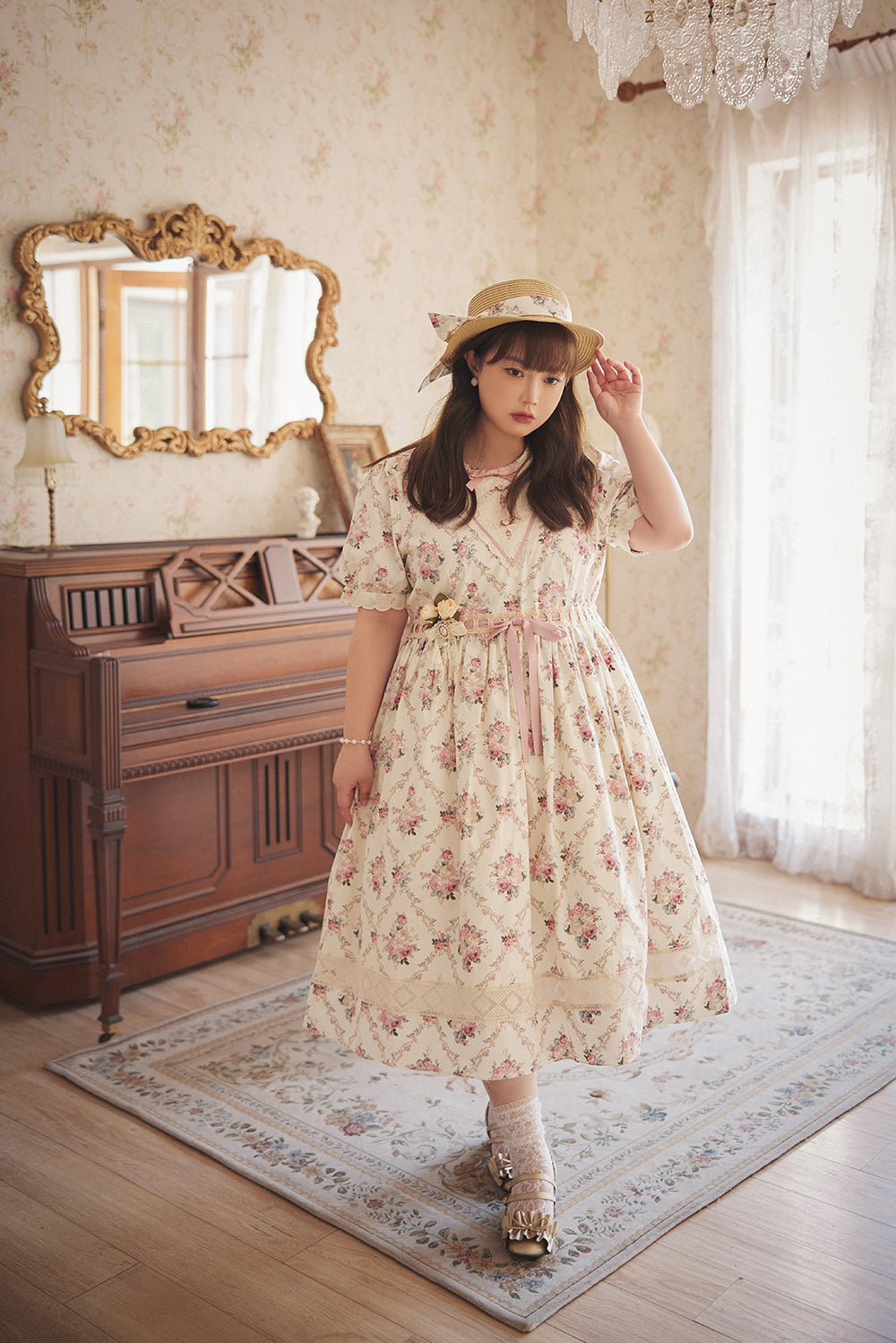 (Buyforme)Miss Point~Happy Summer Elegant Lolita Floral OP Dress 17704:244764