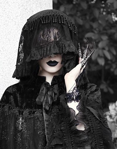 Blood Supply~Misty~Gothic Lolita Halloween Black Lace Veil   
