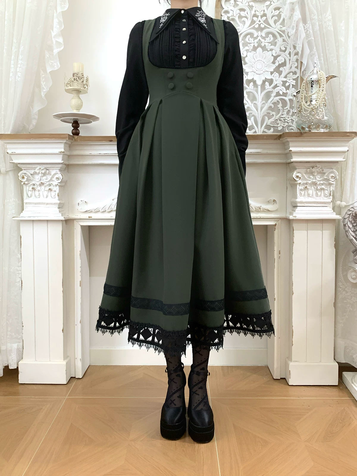 Serenade - Bust-Supporting Elegant Lolita JSK Dress, Three Length Styles