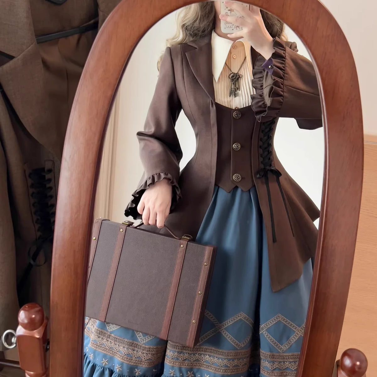 Pemberley Manor - Classic Lolita Slim Fit Coat, Notched Lapel Collar 45971:869899