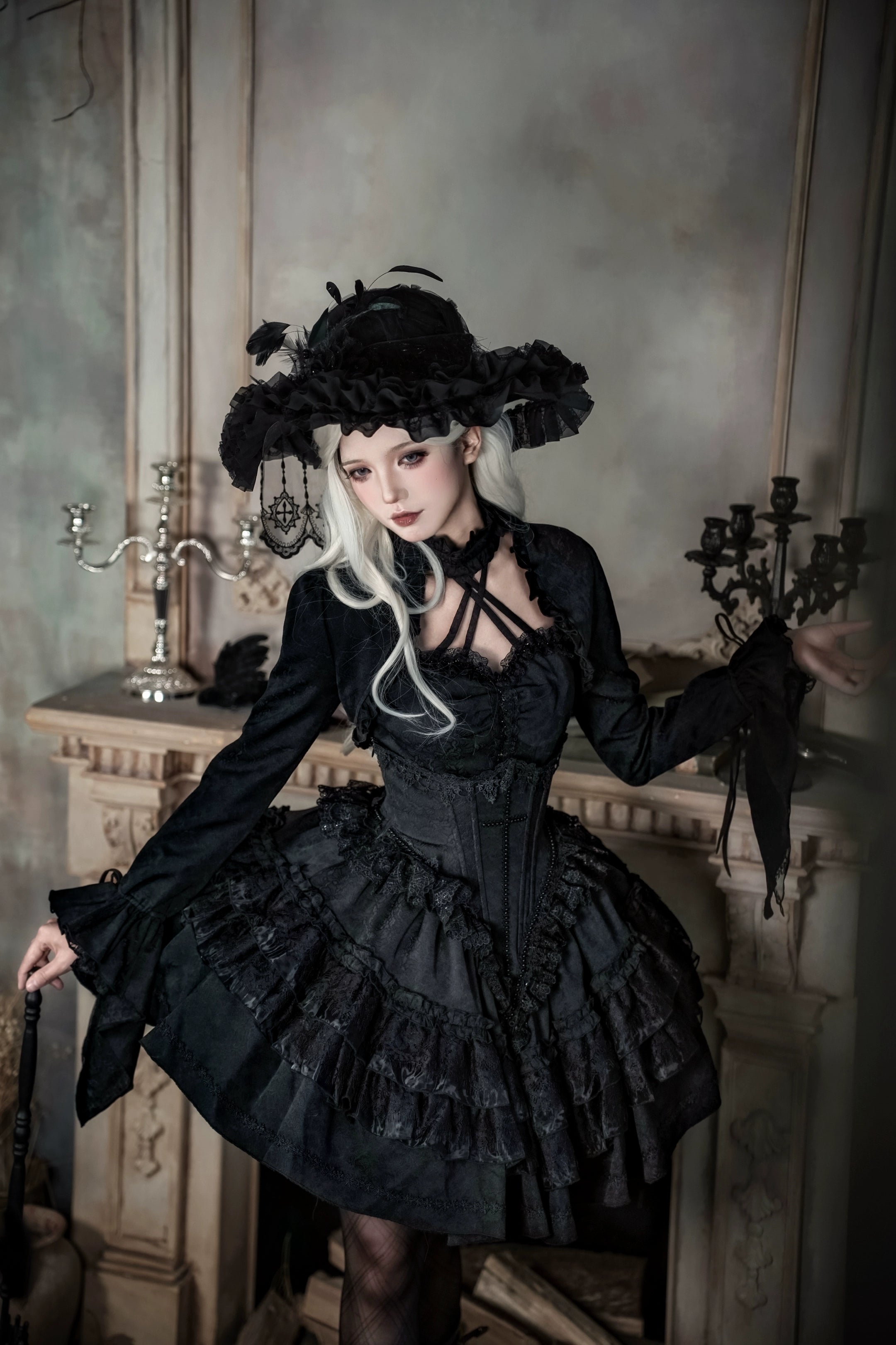 The Original Witch - Thorny Moon - Gothic Lolita SK & Halter Neck Top 44211:798922