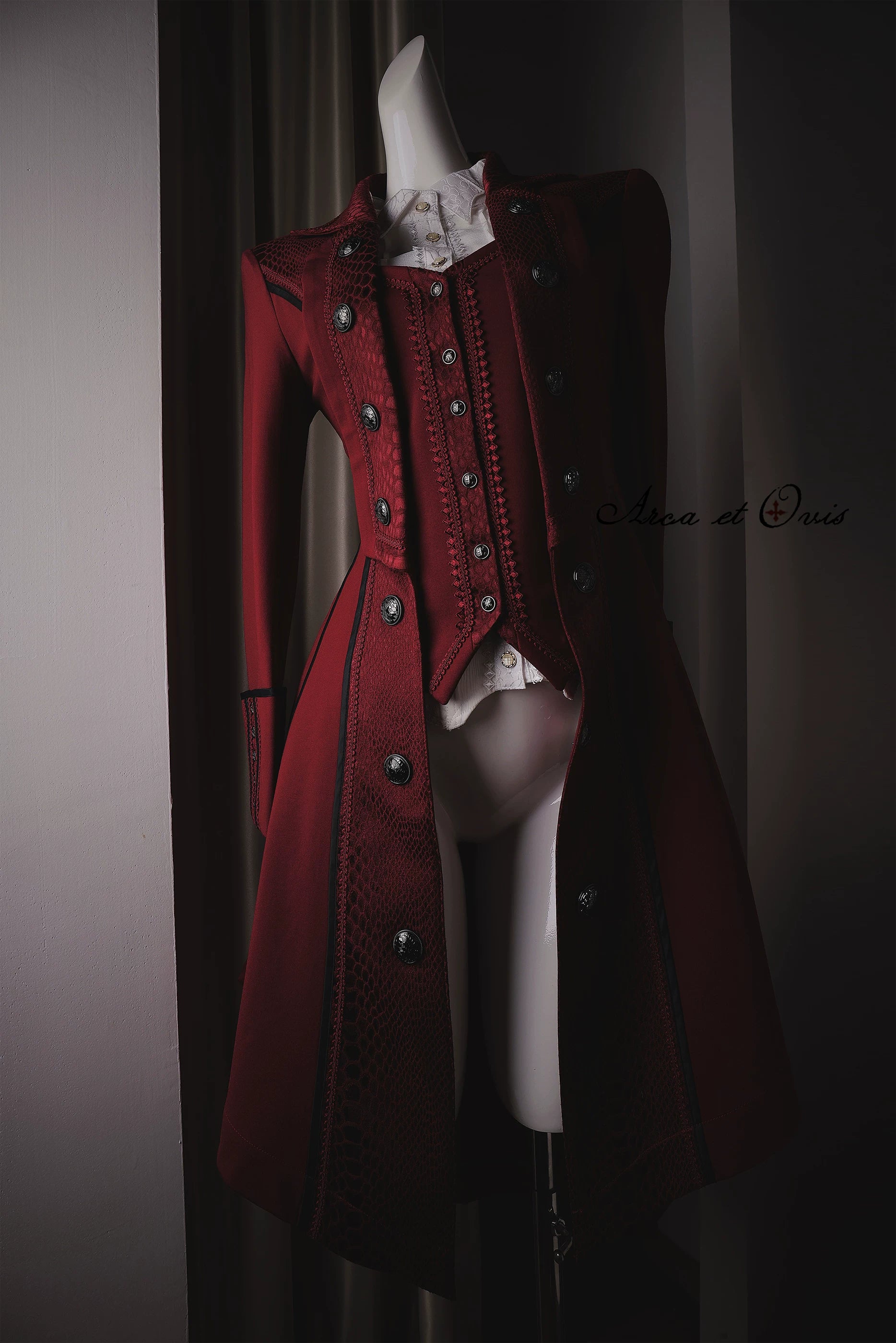 Bat Wing - Embroidery Ouji Lolita Coat, Detachable Front Panels 44433:808166