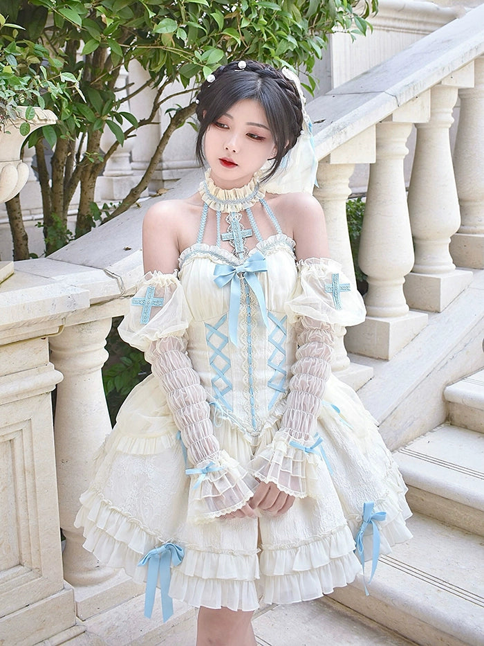 Alice Girl~Cross Maiden~Gothic Lolita Dress Ballet Halterneck Lolita JSK Dress 104:371744