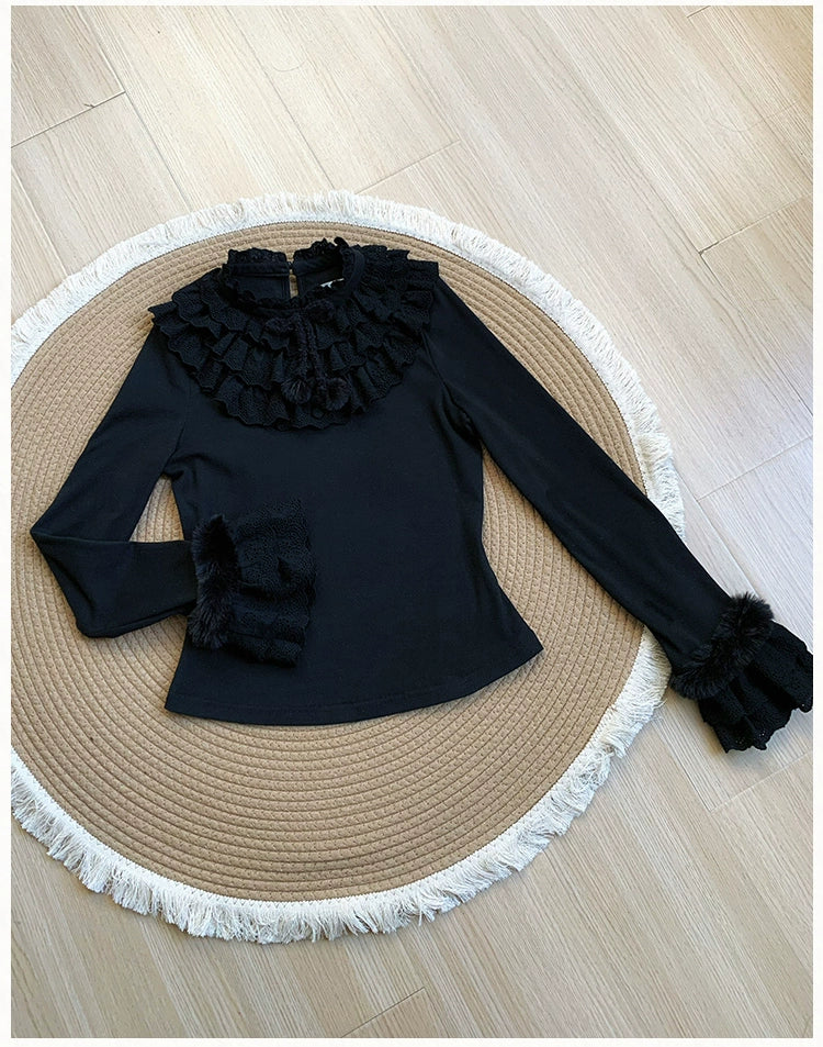 With PUJI - Frostfall - Winter Sweet Lolita Inner Wear, Layered Lace 44284:802090