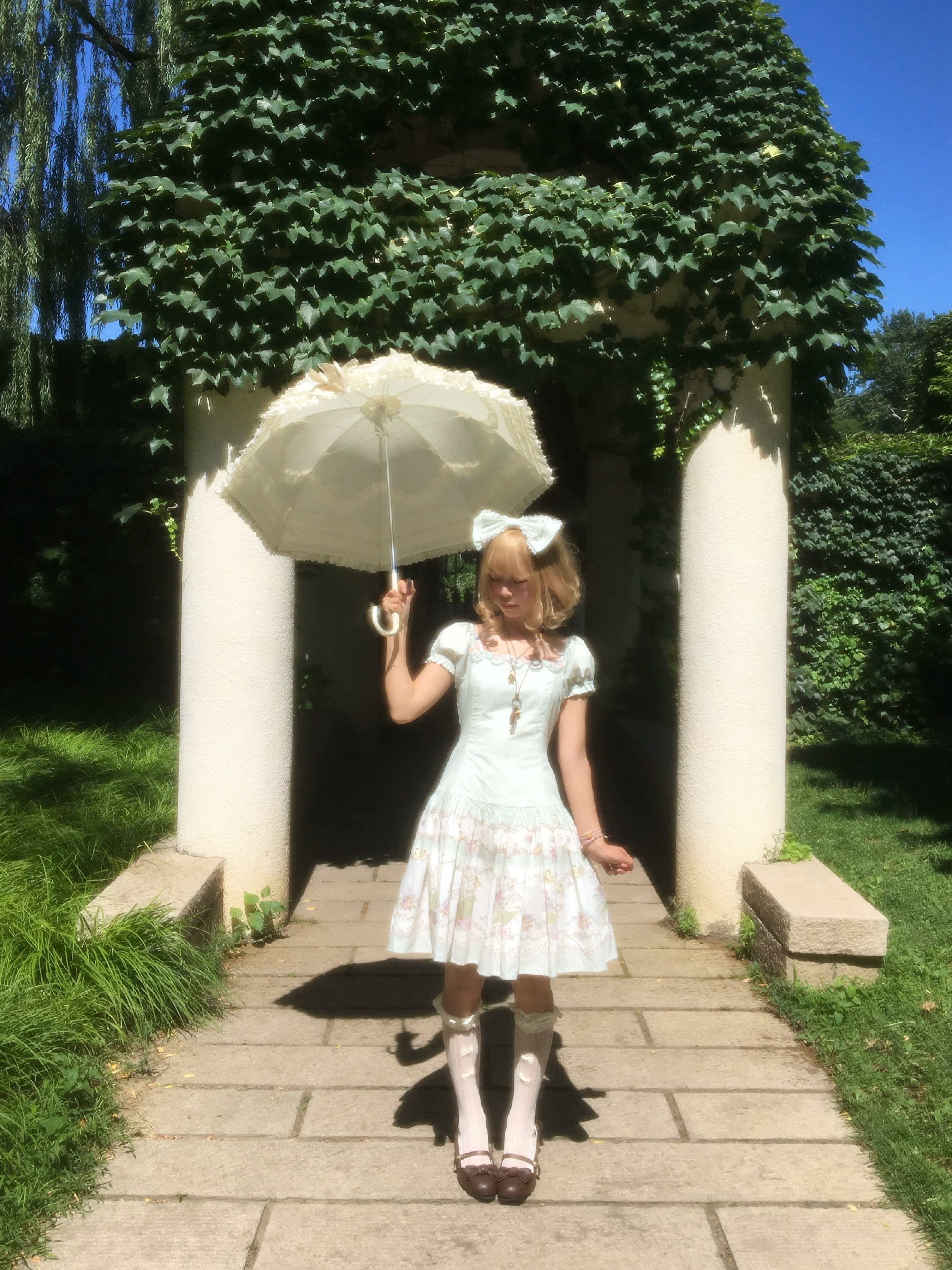 Jenny Flower - Cotton Old School Lolita Floral Printed OP Dress 45608:855933