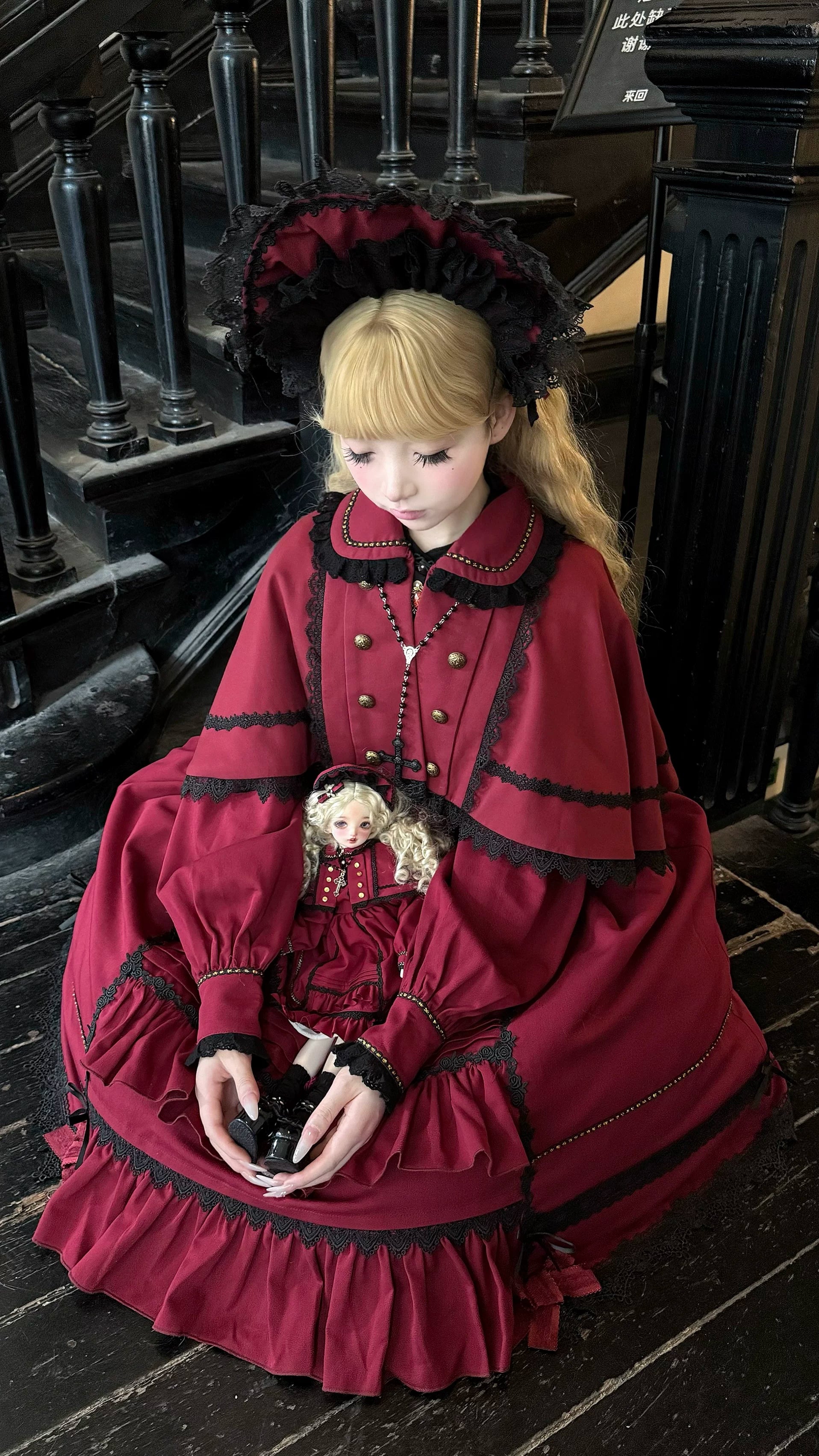 Ningyo Night - Old School Lolita OP Dress, Peter Pan Collar Cape 44635:816641