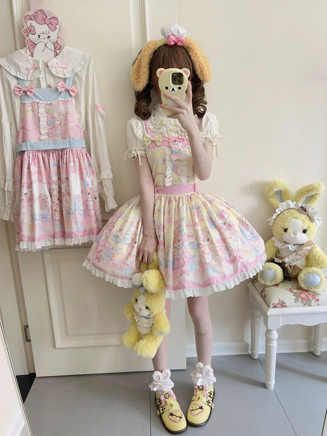 Bear Sweet - Printed Sweet Lolita Salopette Dress 44870:829514