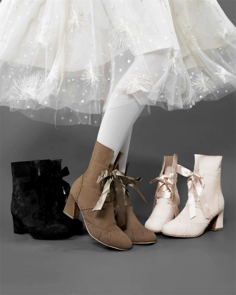 MR.Qiutian - Lady Incognita - Retro Lolita Ankle Boots, Size Zipper 44240:800754