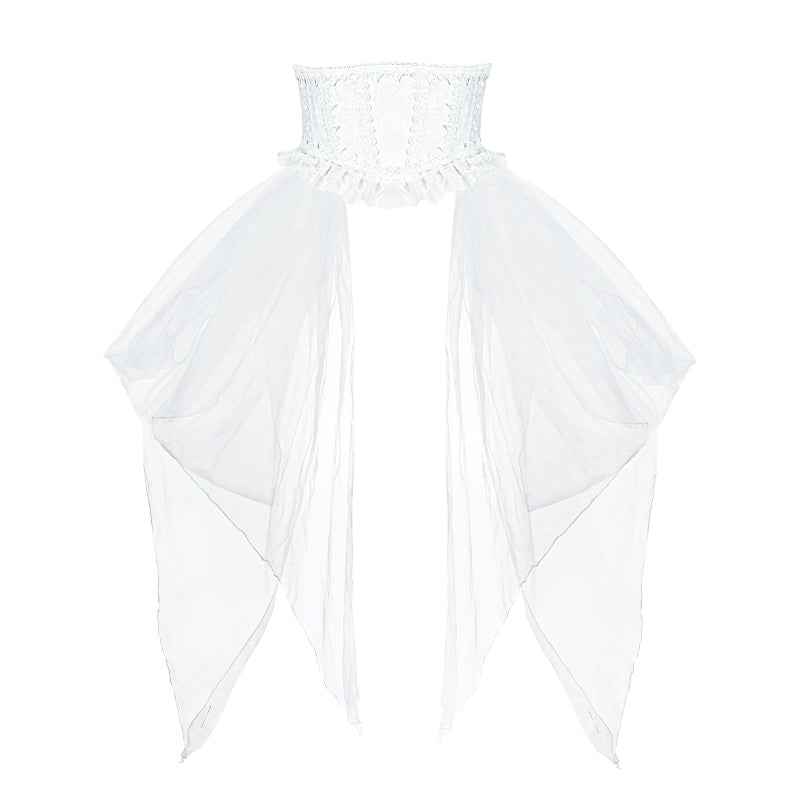 With PUJI - Dawn's Last Light - Castle Printed White Gothic Lolita OP, Two Length Styles (L M S) 43669:782779