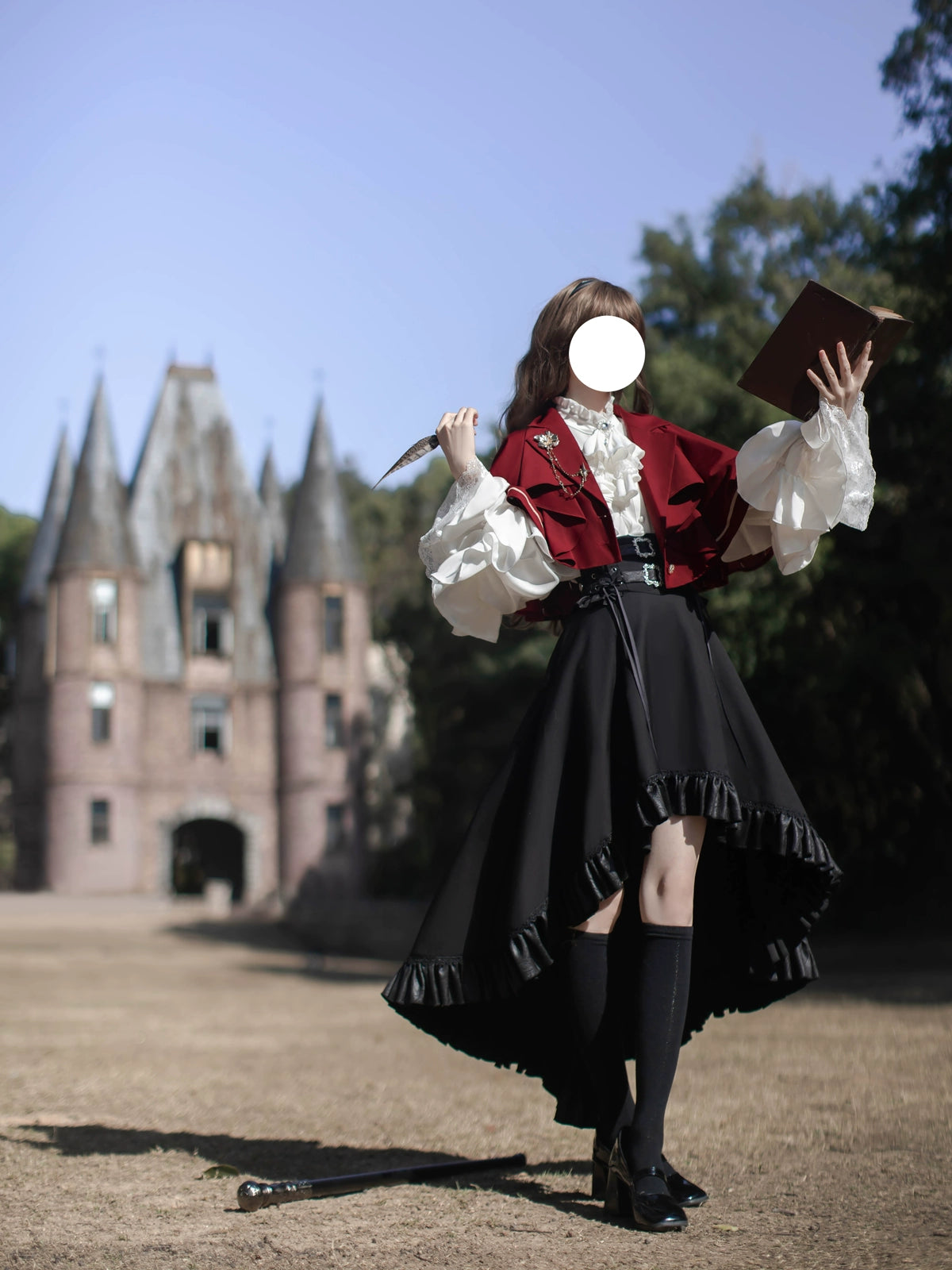 Every Page of The Poem - Night & Day Sonata - Ouji Lolita Princess Sleeve Shirt & Pants Set 44254:800322