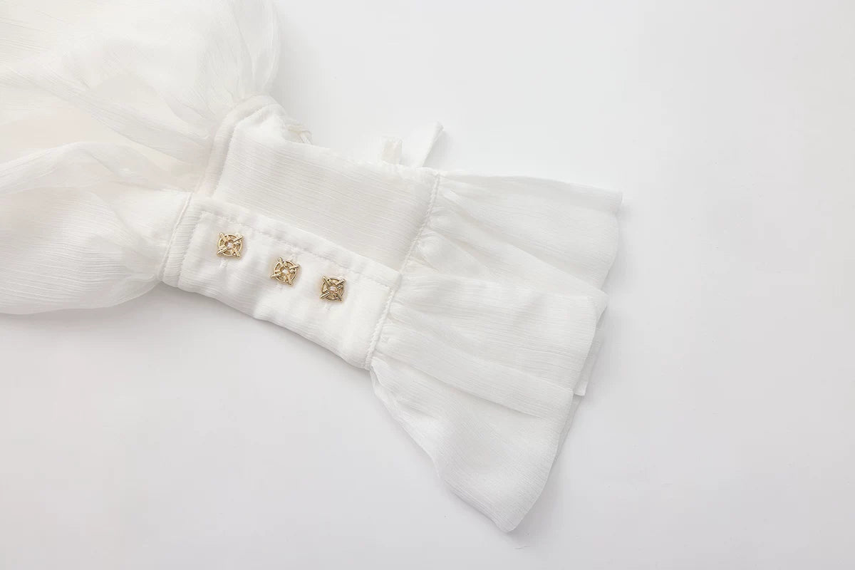 Eternal Treasure Voyage - Ouji Lolita Chiffon Blouse with Ruffles