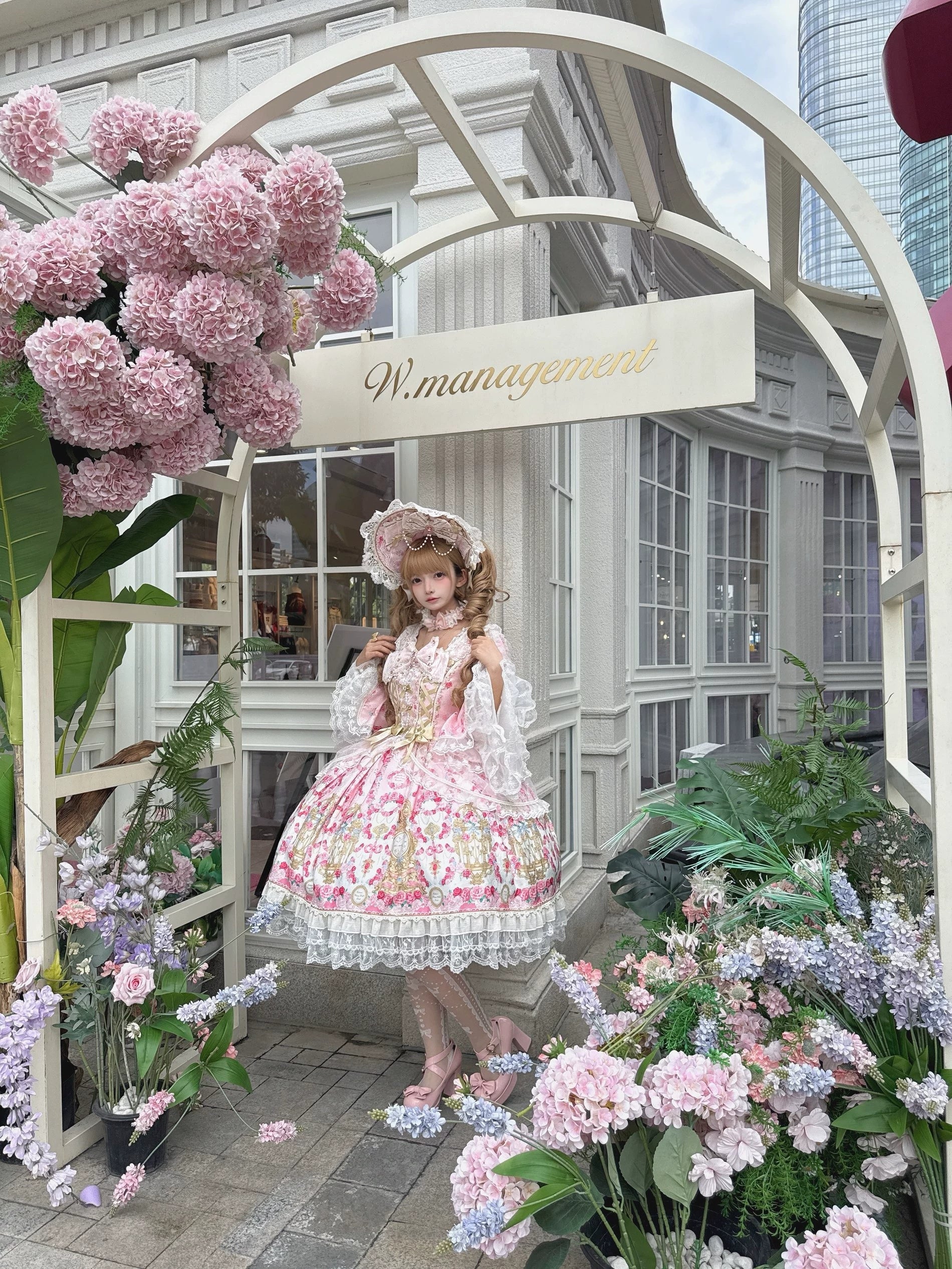 Rose Garden Prelude - Sweet Lolita OP Dress, Floral Printed