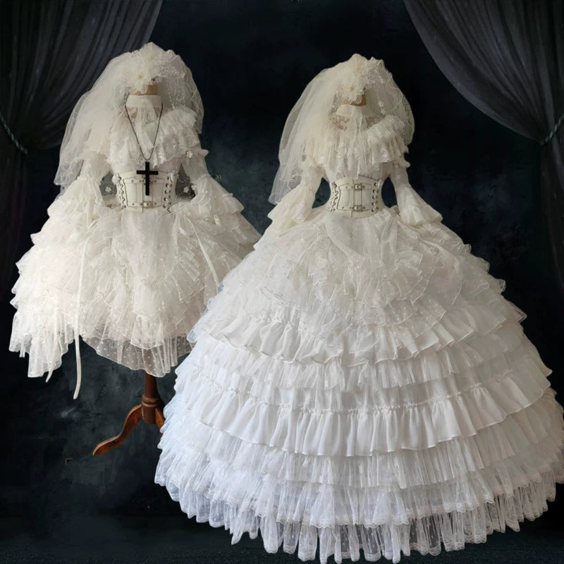 Halloween Gothic Wedding Lolita OP Dress