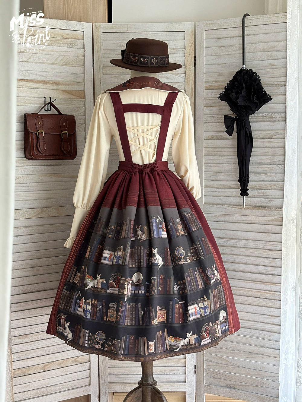Miss Point - German Bookshelf - Classic Lolita SK, Detachable Suspenders 44026:791884