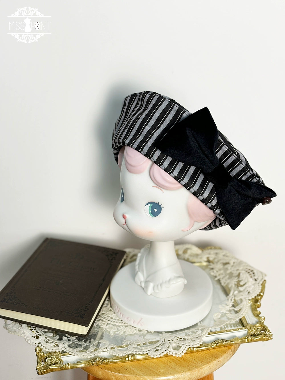 Miss Point - Classical Chocolate - Classic Lolita Accessory Bowler Hat BNT Beret Jabot 40816:677444