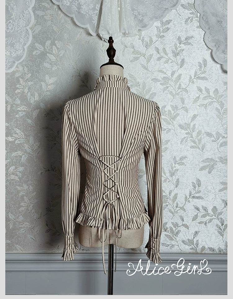 Alice Girl - Duke of Victoria - Classic Lolita Striped Blouse 44093:795193