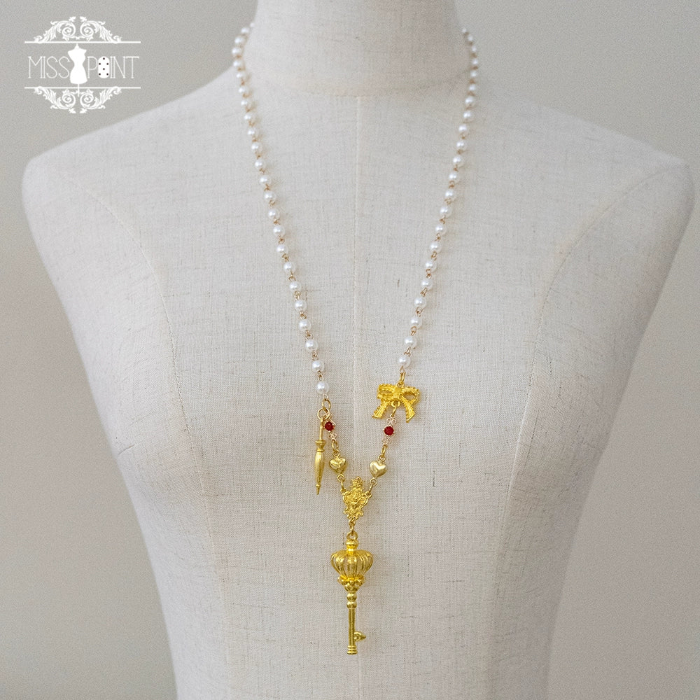 Miss Point - Kaleidoscope - Retro Lolita Headdress Bonnet Set and Necklace necklace B