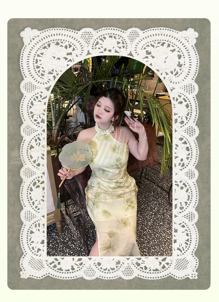Yingtang~Plus Size Han Lolita Cheongsam Dress Set XL cheongsam dress 