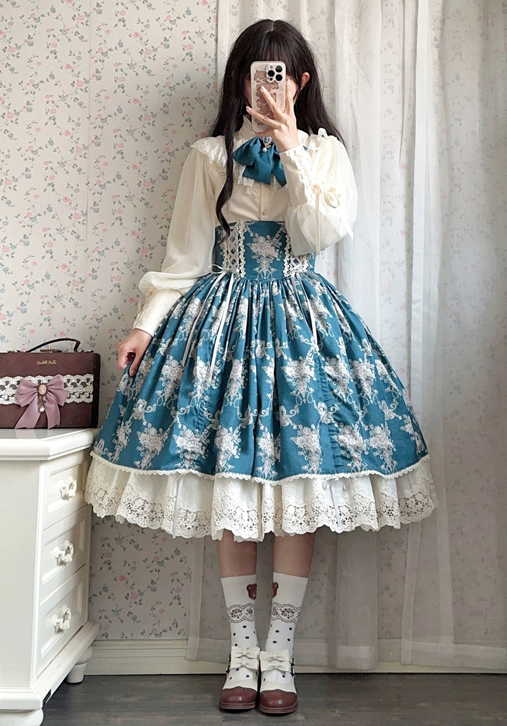 (BFM)Miss Point~Customized Vintage Lolita Skirt Elegant Pullover Fishbone SK 31464:363106
