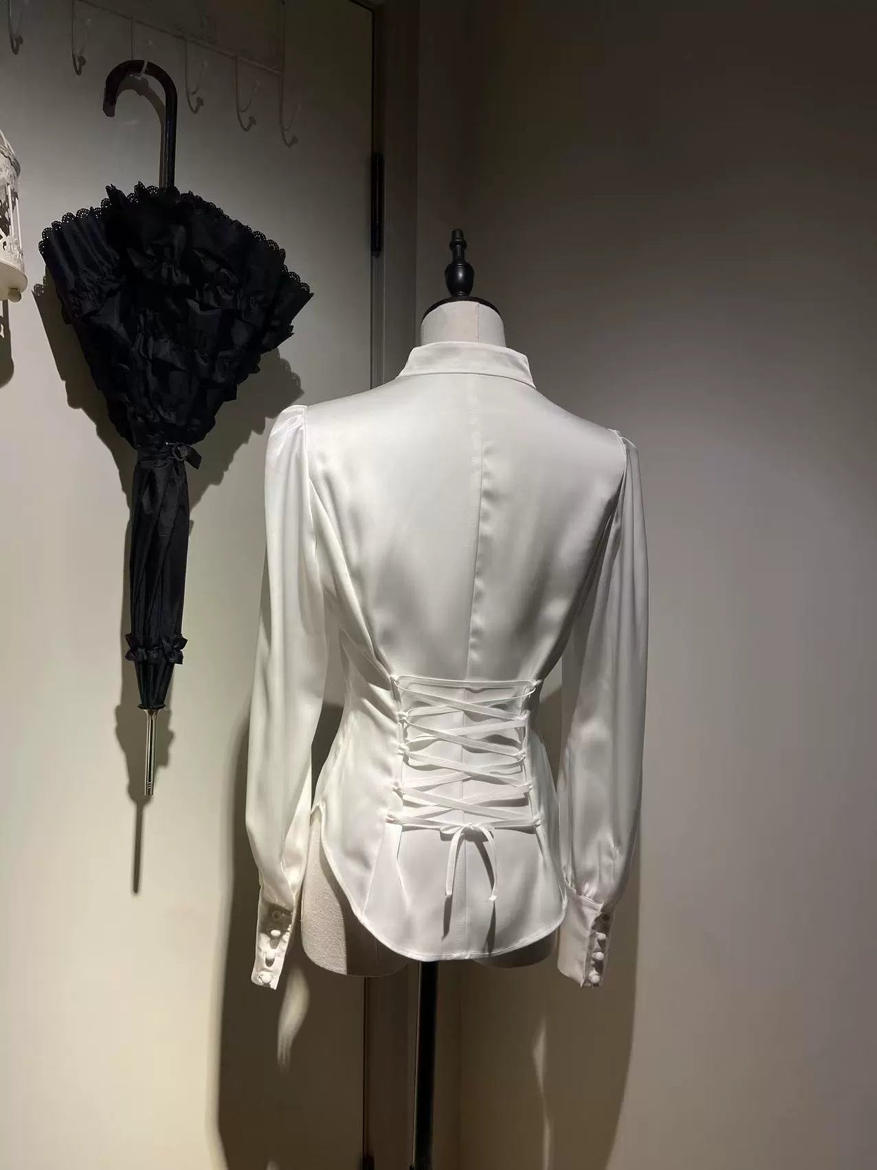 LetterfromGod - Night Guardian - Acetate Ouji Lolita Shirt With Split Hem/Adjustable Strap