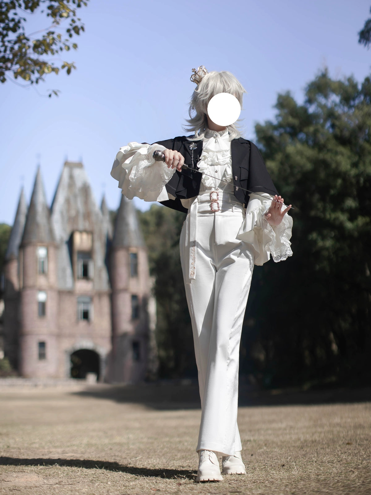 Every Page of The Poem - Night & Day Sonata - Ouji Lolita Princess Sleeve Shirt & Pants Set 44254:800328