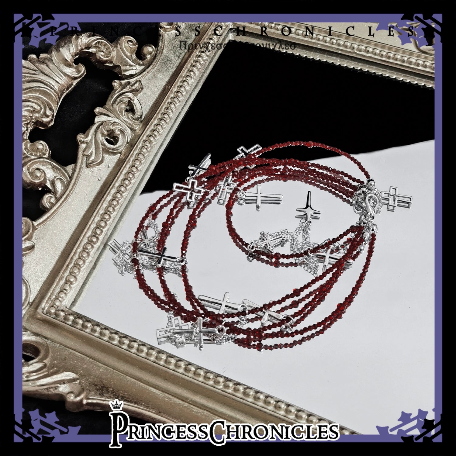 Princess Chronicles - Divine Covenant - Ouji Lolita Accessory Set Necklace and Bracelet Red Bracelet Only