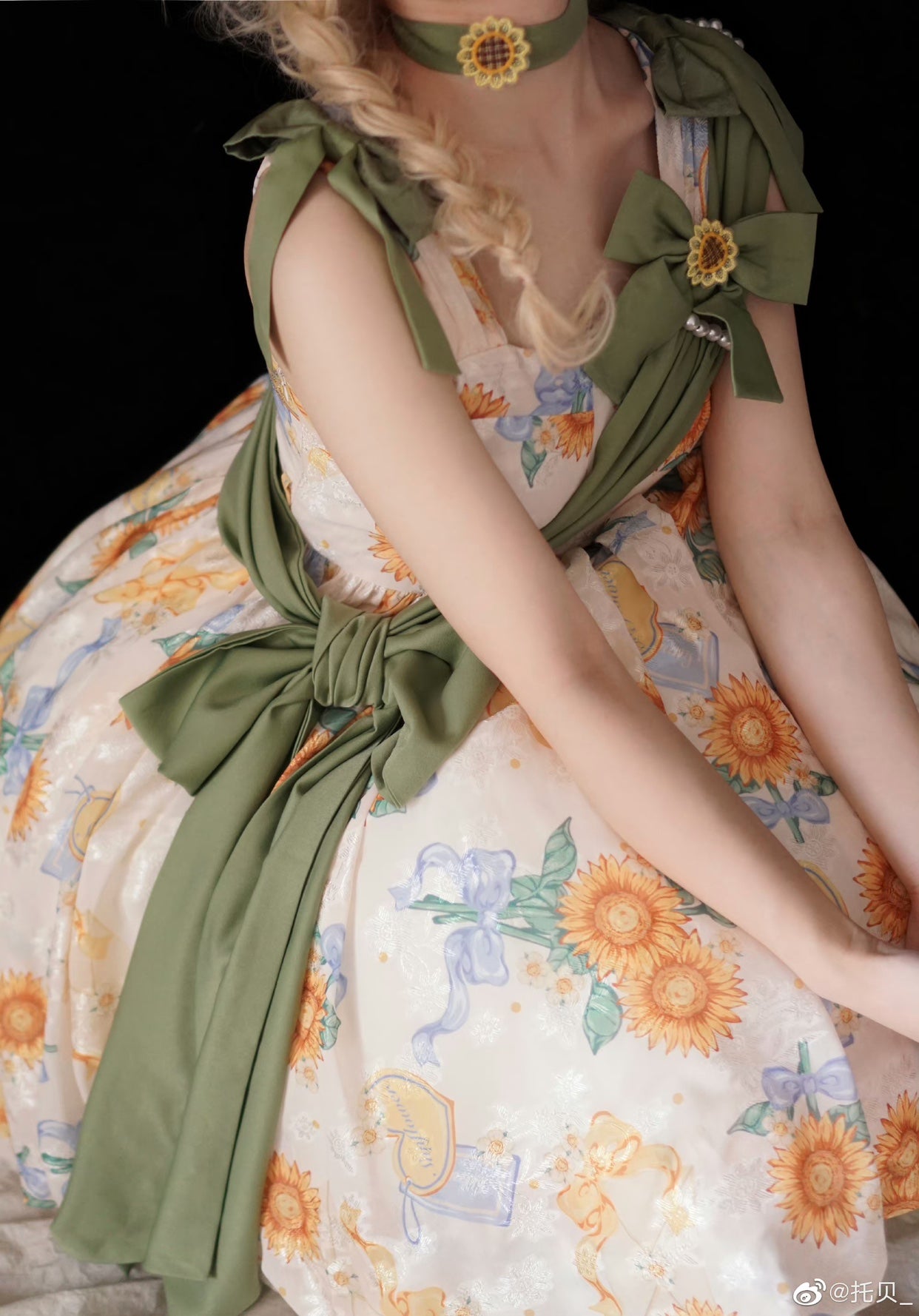 Akiyama Future Studio~Sunflower Print Lolita JSK Dress in Breathable Light Fabric 42790:753464