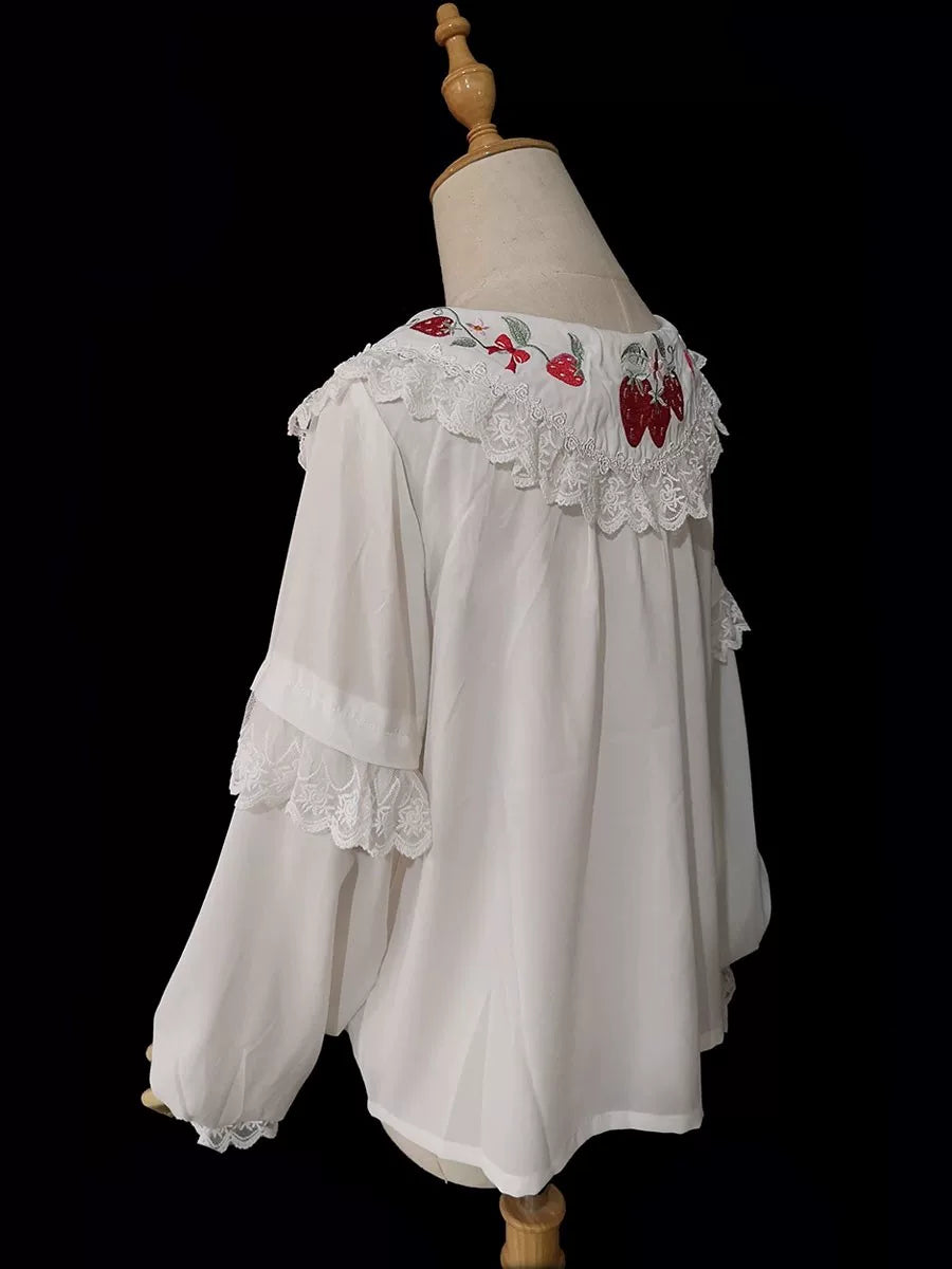 Strawberry Chef - Printed Old School Lolita Dress, Detachable Bows 44505:810387