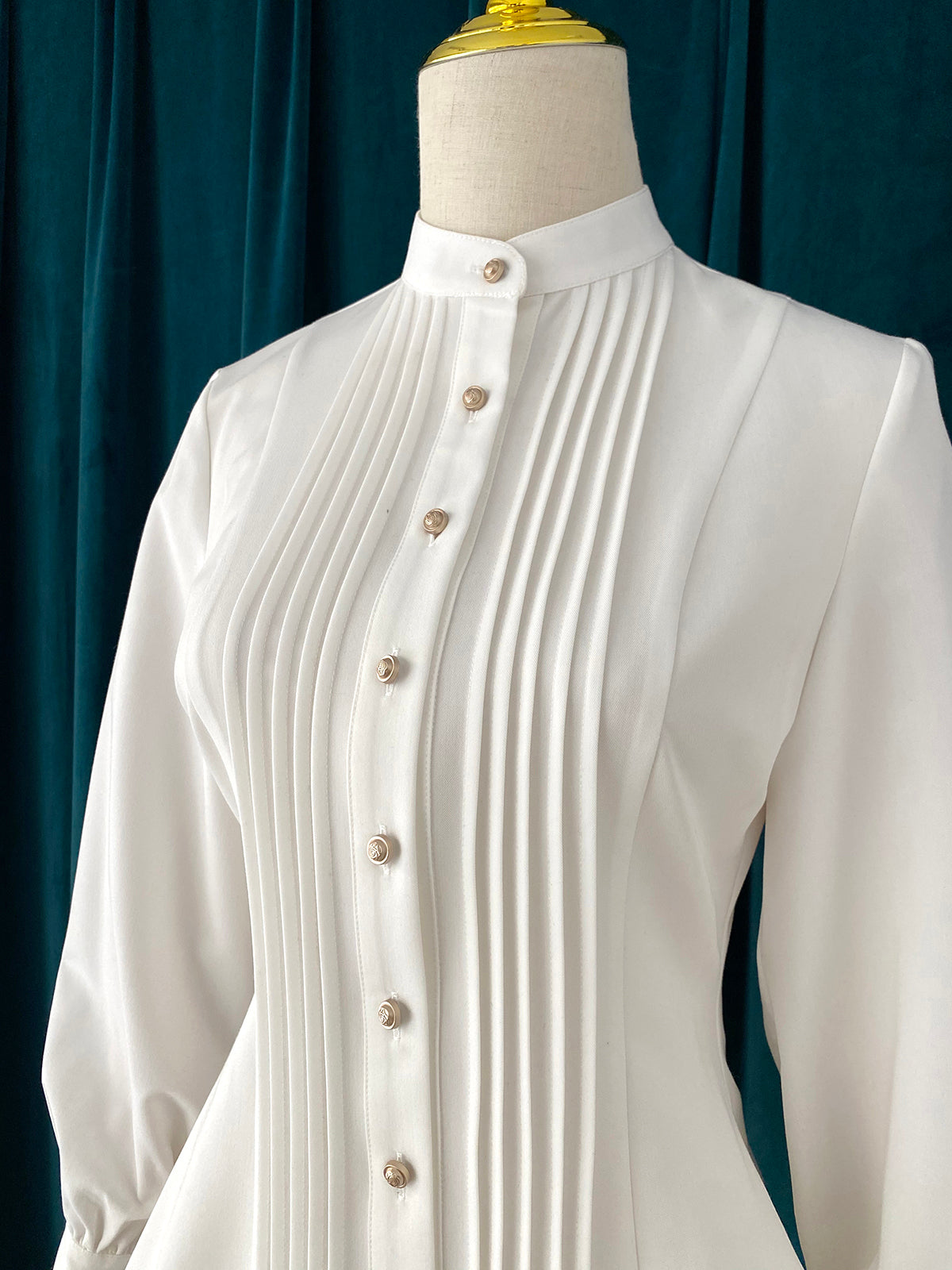 Little Dipper - Elegant Lolita Mutton Sleeve Stand Collar Blouse 19514:291350