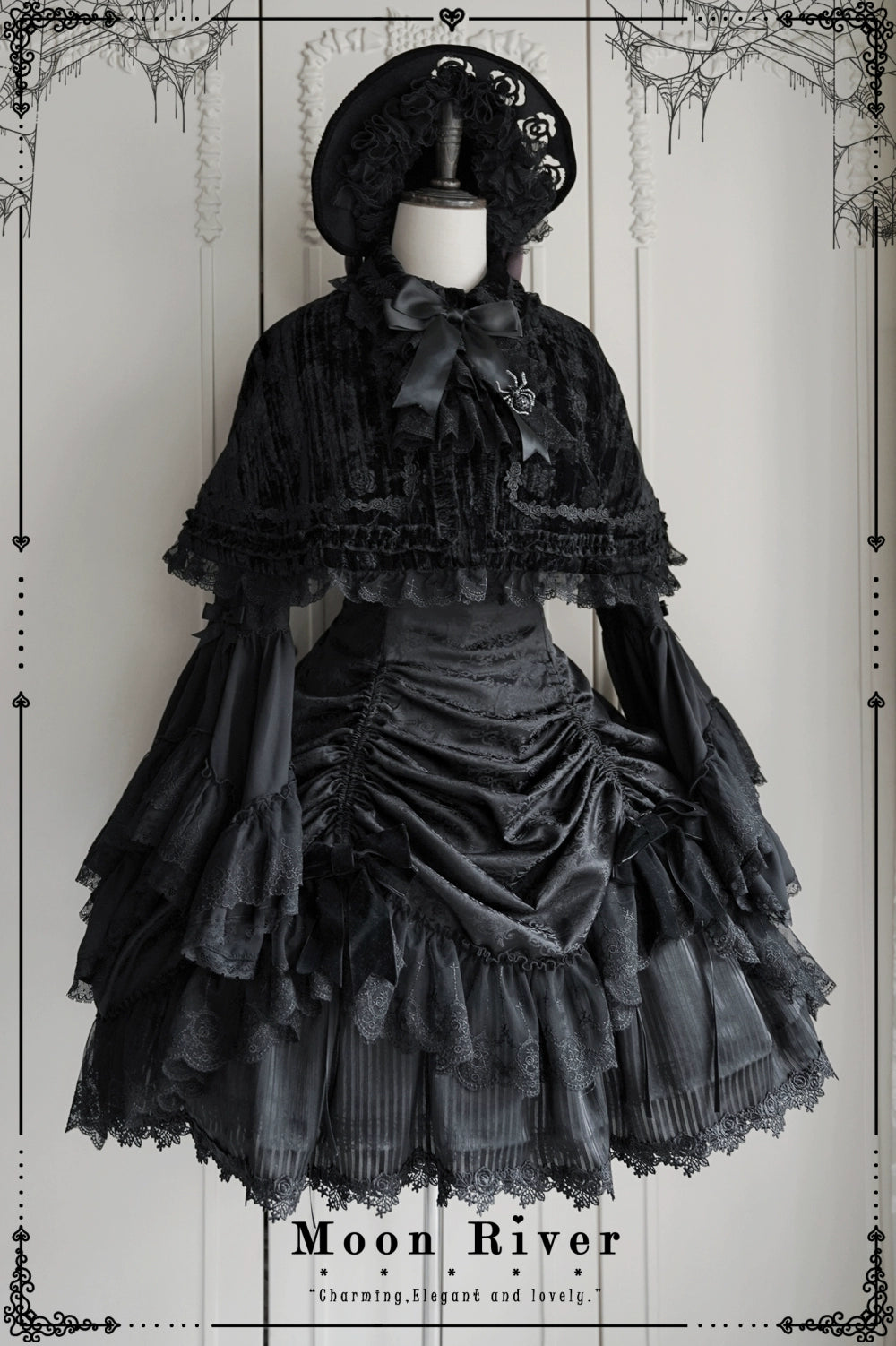 Moon River - Moonlit Spider - Gothic Lolita SK & JSK Dress Outfit Set 44232:799631