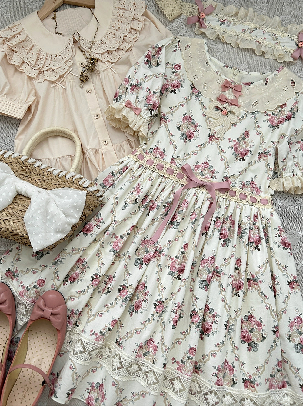 Miss Point~Customized Elegant Lolita OP Dress Cute Daily Girl Short Lolita Dress 35670:519712