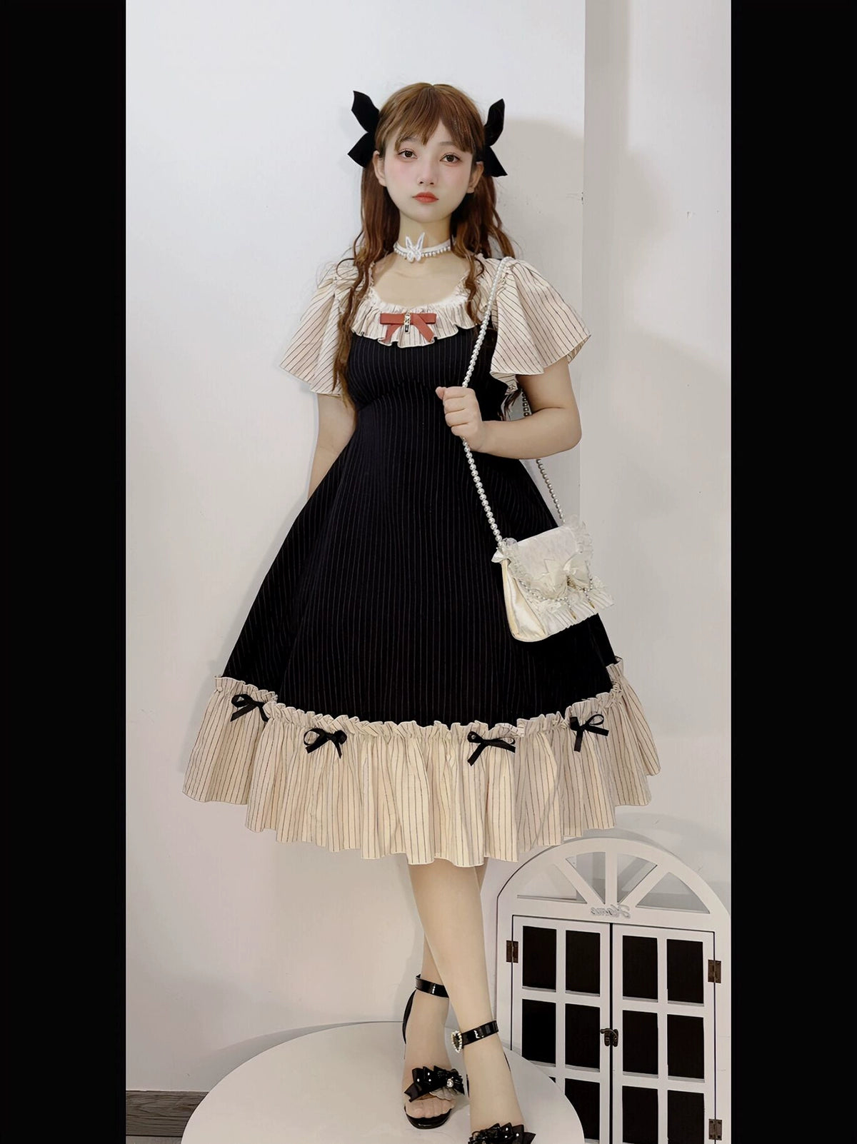 EESSILY~Cotton Plus Size Lolita OP Dress With Pockets & Detachable Bra Pads 43277:773511