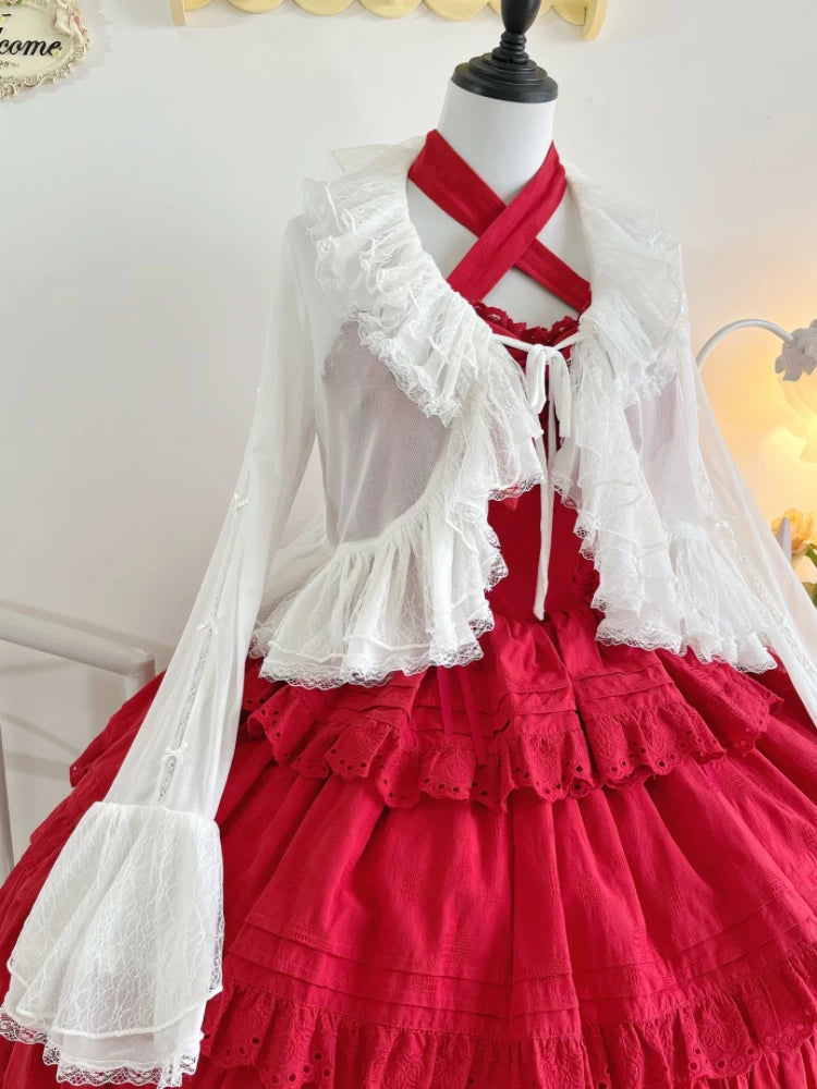 Mist Cardigan - Lightweight Sweet Lolita Bolero, Ruffle Details 44496:810952