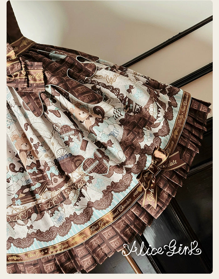 Alice Girl - Bear Chocolate Bar - Kawaii Lolita JSK & Salopette Dress 43851:787068