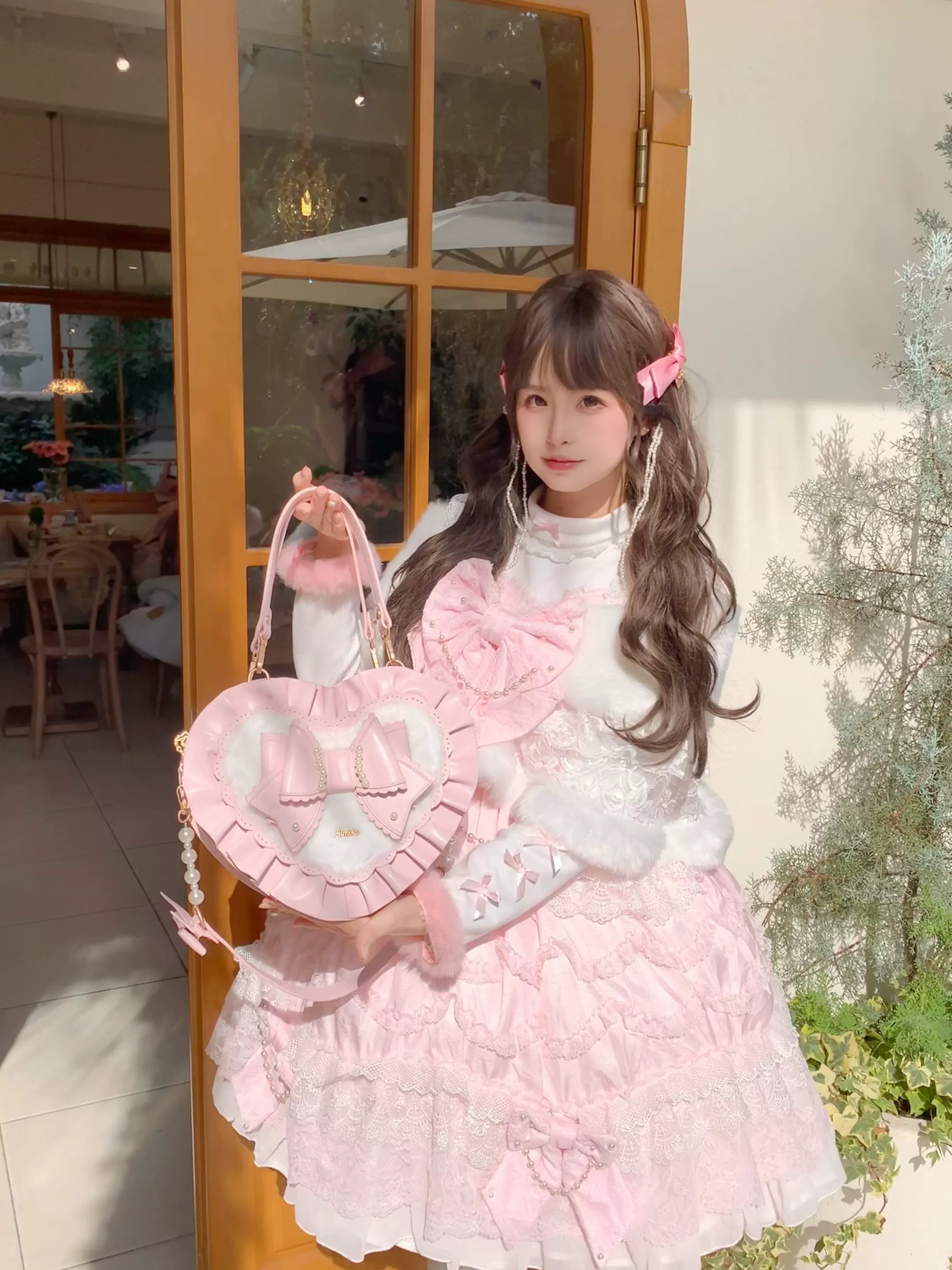 Small Gift Box - Sweet Lolita Heart Handbag, Bow Accent 44535:811734