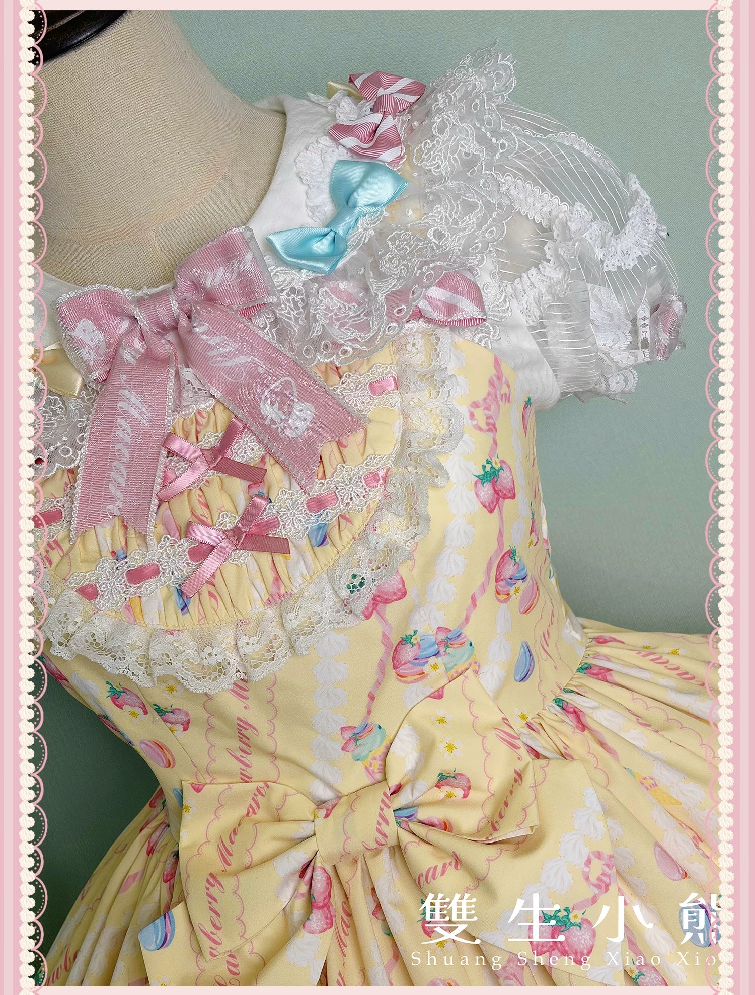 Macaron - Printed Sweet Lolita OP Dress, Old School Lolita JSK Available 45078:833990
