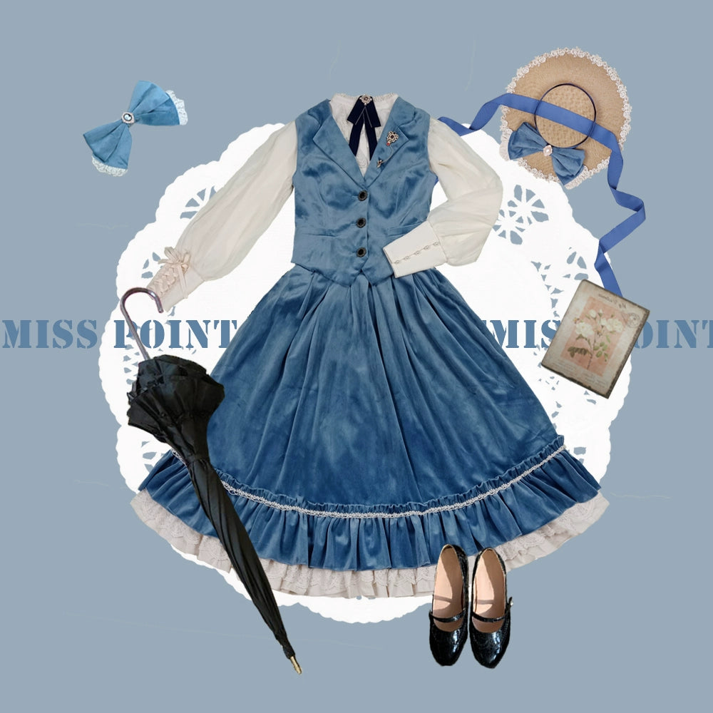 Miss Point~Rose Doll~Retro Lolita Vest Velvet Lolita Waistcoat 32516:392330