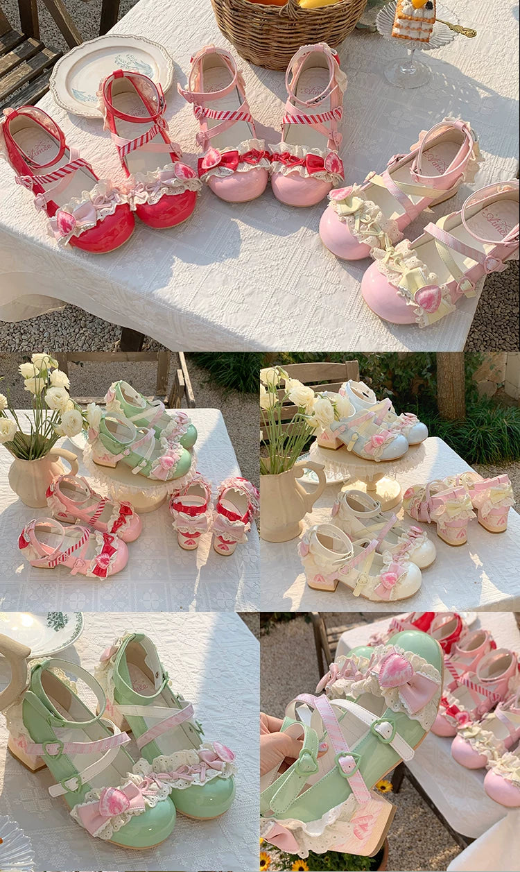 Strawberry Limited - Sweet Lolita Mary Jane Shoes, Strawberry Print 45984:870705