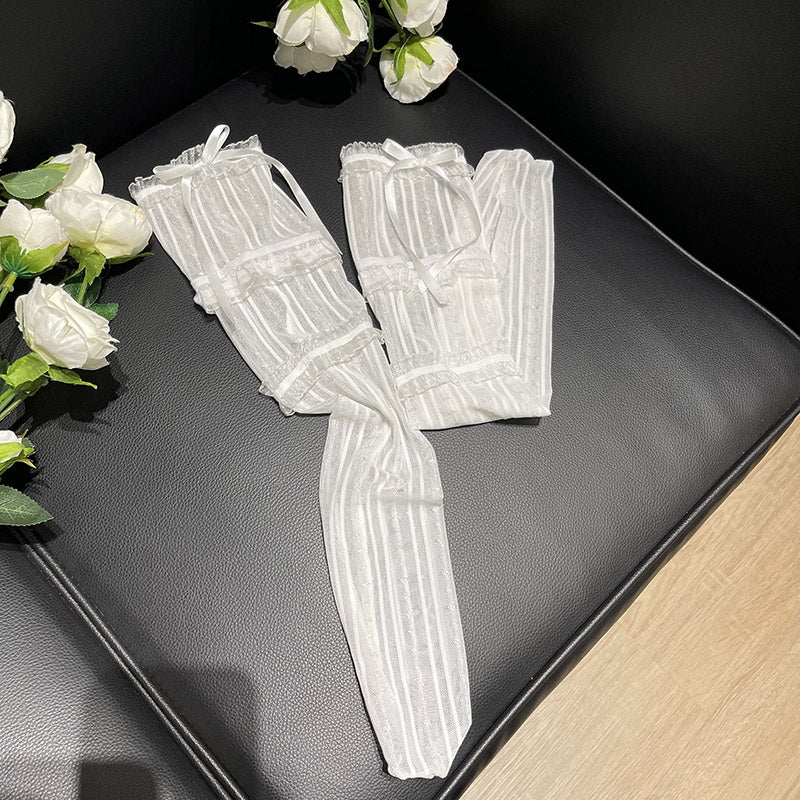WAGUIR - Sweet Lolita Lace Thin Calf Socks One Size (sizes 35-39) white