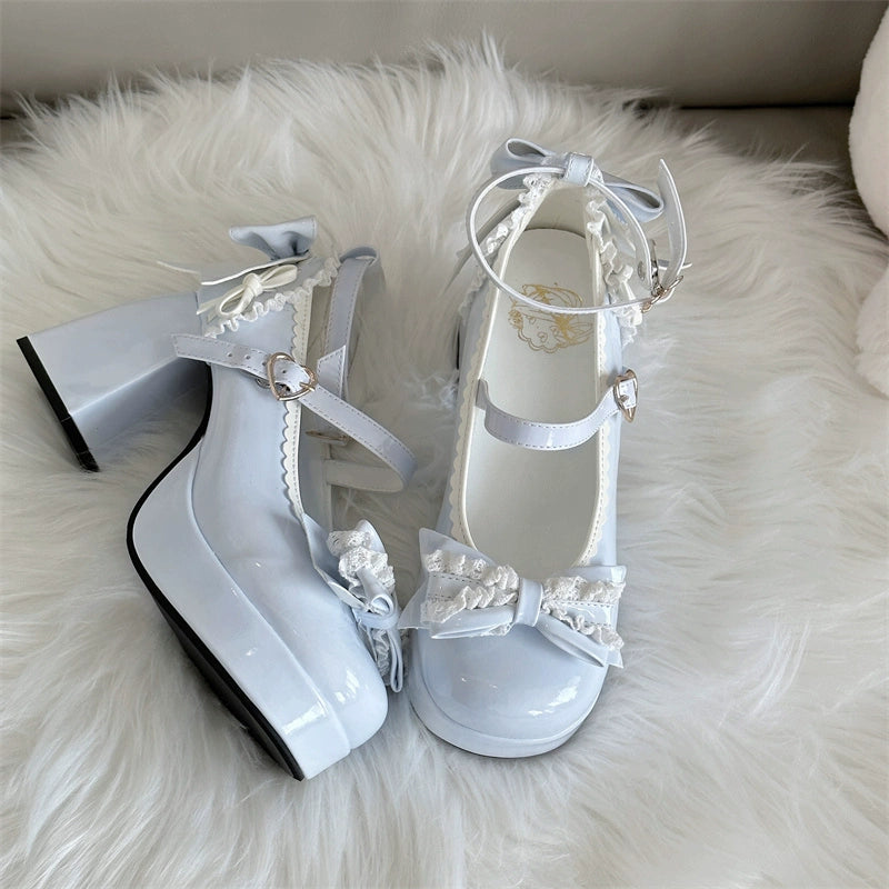 Jiangjiang Biscuit - Elegant Lolita High Heel Shoes Round Toe Low Cut