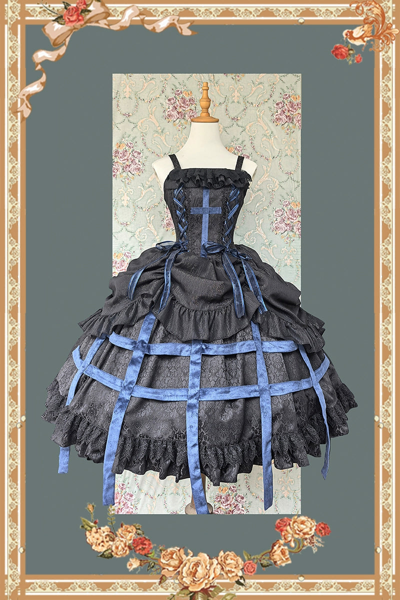 Lilith's Cage - Gothic Lolita JSK Dress & Blouse Black JSK S