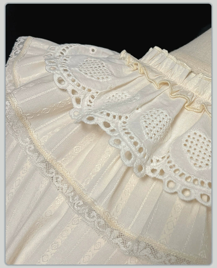 Alice Girl - Sea Salt Fairytale - Sweet Lolita Blouse Short Puff Sleeves Lolita Shirt